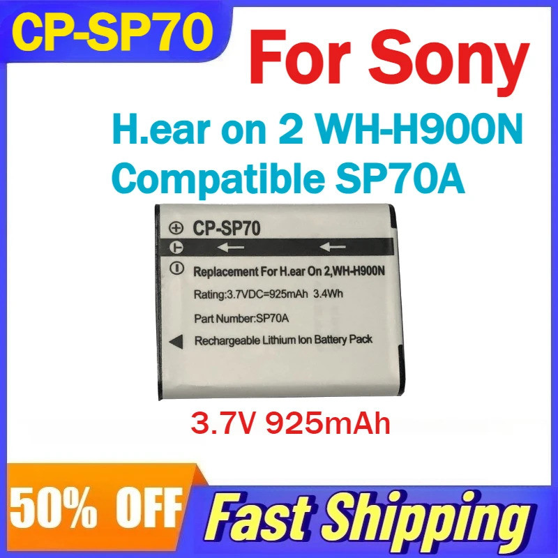 Pin Li-Ion 3.7V 925mAh CP-SP70 cho Sony H.ear trên 2 WH-H900N Pin sạc SP70A tương thích