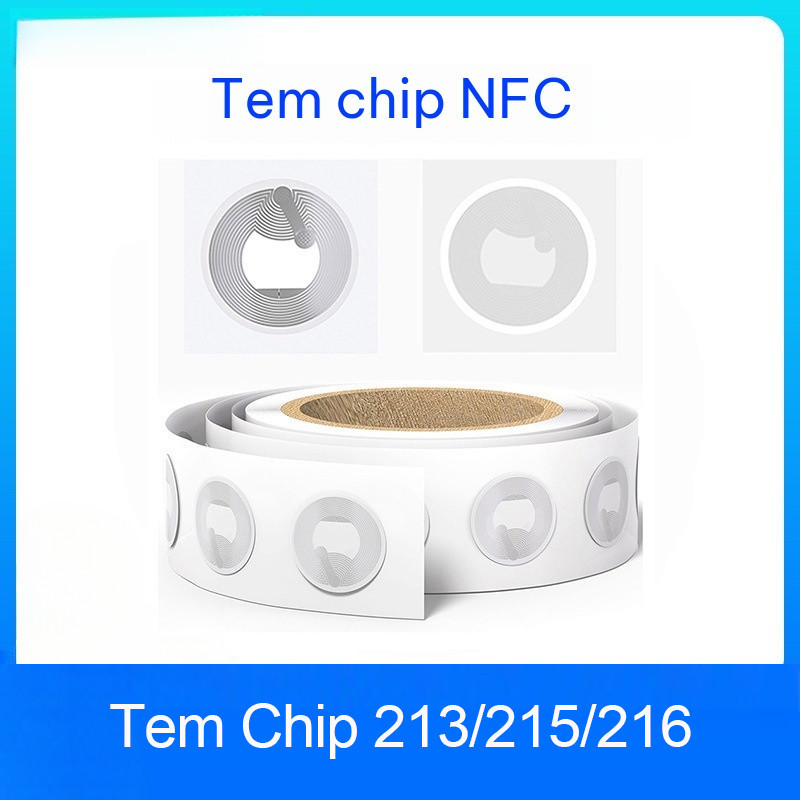 10 Miếng Tem NFC NTAG213 NTAG215 Sticker Trắng Wet Inlay Chip Chạm Điện Thoại Tem Dán Chống Giả Kết 