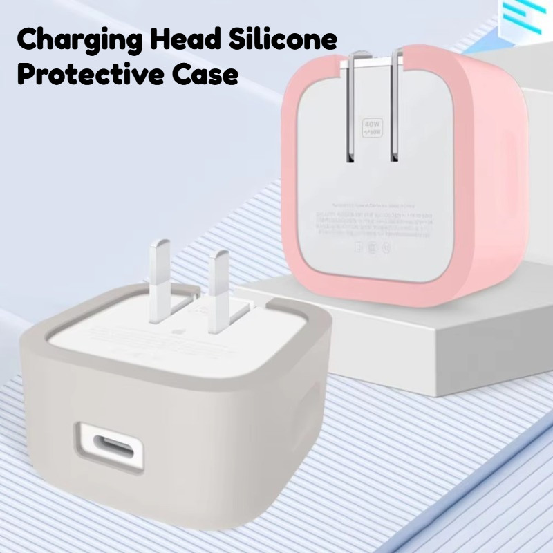 Đầu Sạc Silicon Mềm Cho Apple Sạc 40W Bền Chống Trơn Trượt Cho Apple 40W USB-C Sạc Điện Chống Sốc Vỏ