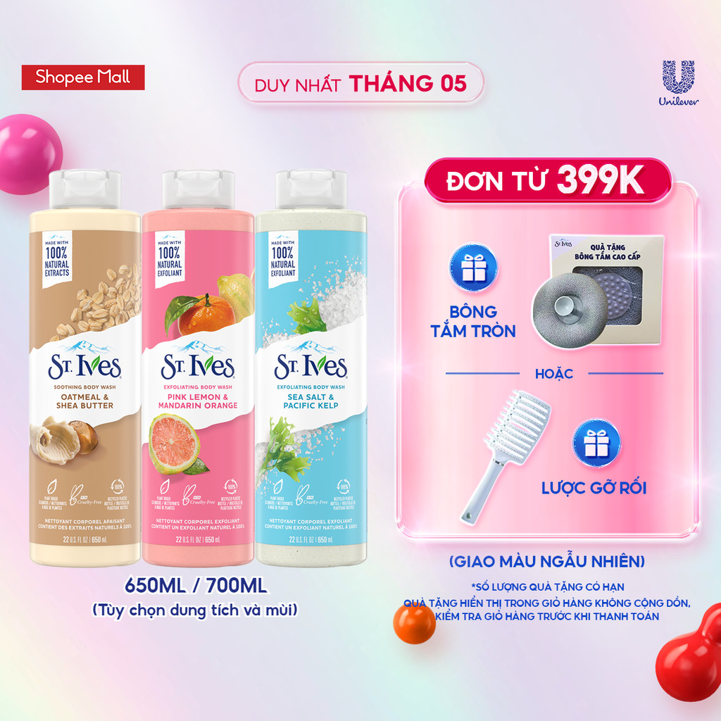 Sữa tắm ST.IVES Dưỡng Da Body 650ml hoặc 700ml (Tùy chọn mùi)