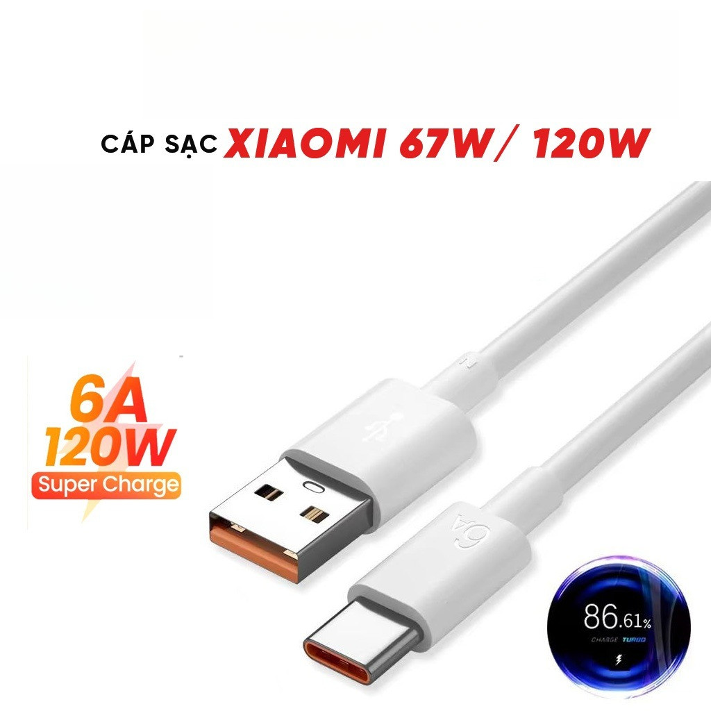 Dây sạc Xiaomi 67W 120W Turbo sạc nhanh  cực chất Type C