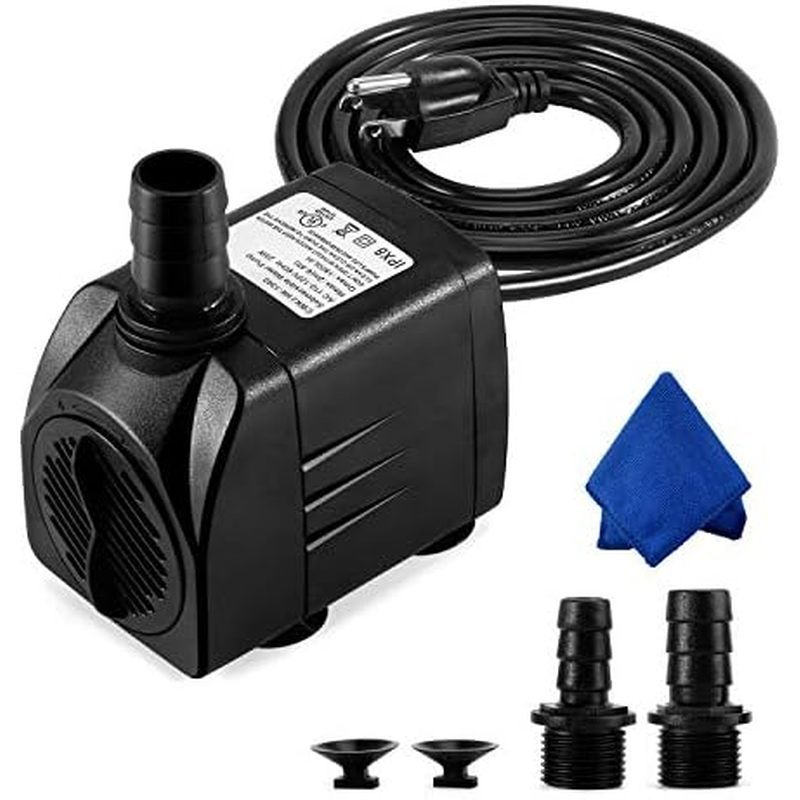 Máy bơm đài phun nước CWKJ, lặn 400GPH, Máy bơm nước ngoài trời bền 25W, với dây nguồn 6,6 Feet, 3 v