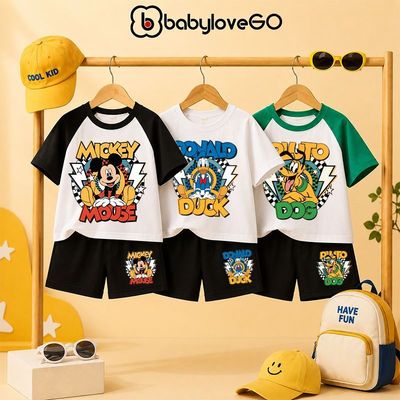 Bộ quần áo cho bé trai BabyloveGO, set đồ thun cotton thoáng mát cho bé 1-10 tuổi