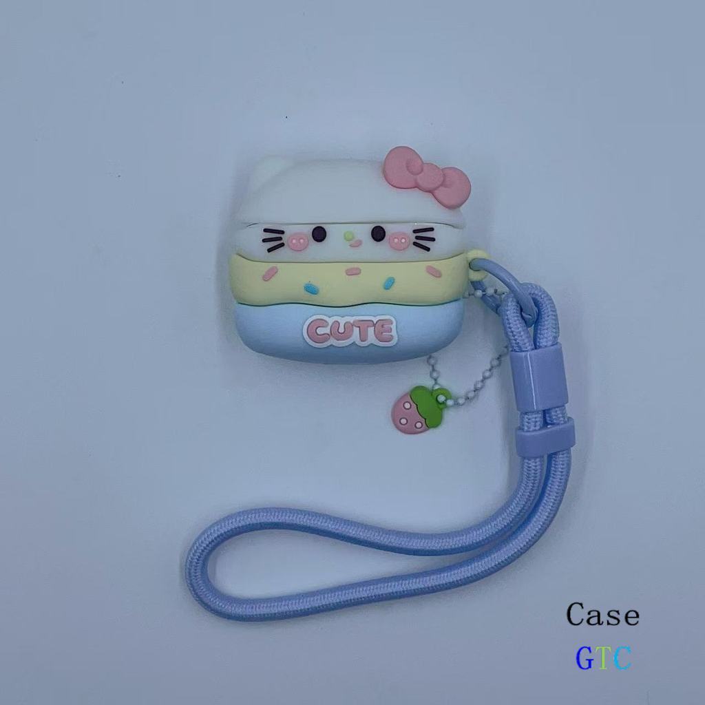 GTC Dành Cho GOOJODOQ J201 J206 J228 J229 Vỏ Tai Nghe & Dây Buộc Sáng Tạo Kem Mèo Thiết Kế