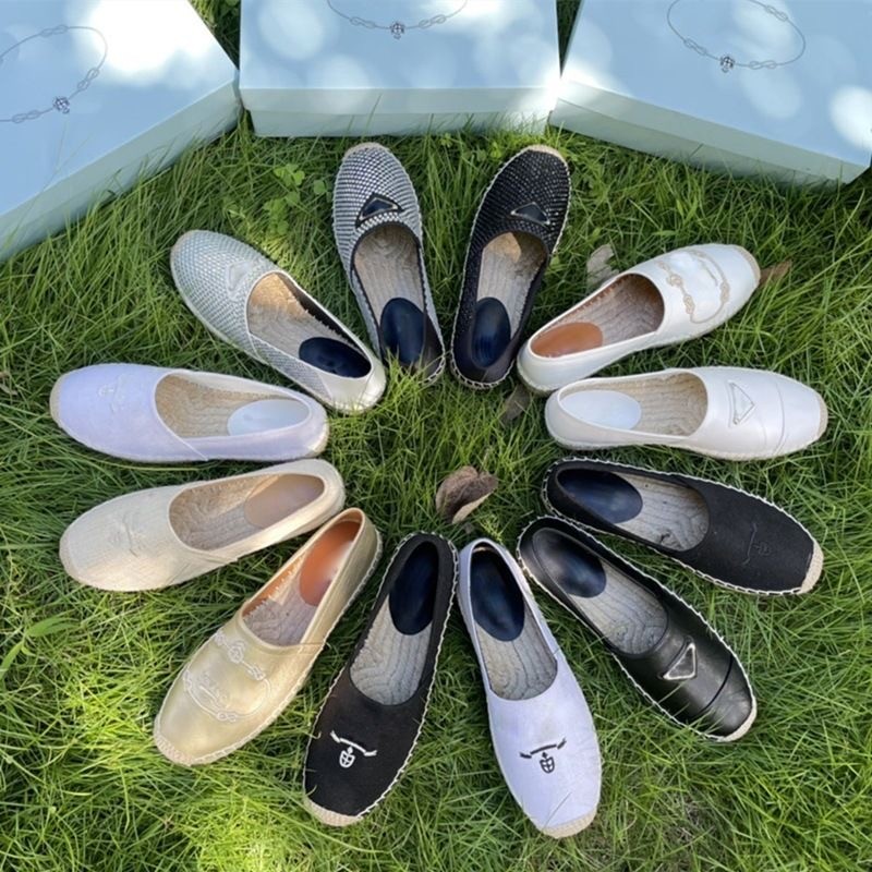 Giày Xô Ống Hút Logo Tam Giác Vải Lanh Slip-On Loafers Loafers
