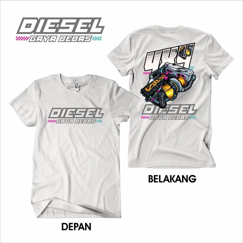 Áo thun diesel Phong cách tự do Ô tô Đất mực Diesel Áo thun / Baju Microfiber Jersi / Jersey thăng h