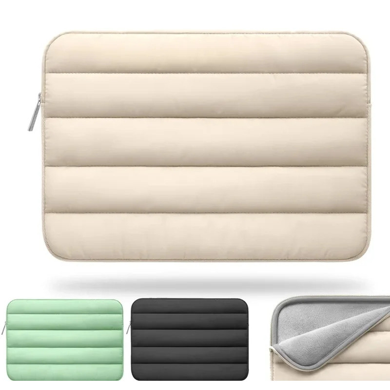 Puffy Laptop Tay 13-14 Inch Laptop Tay Màu Be Dễ Thương Mang Theo 15 ~ 16 Inch Ốp Lưng Laptop Cho Ma