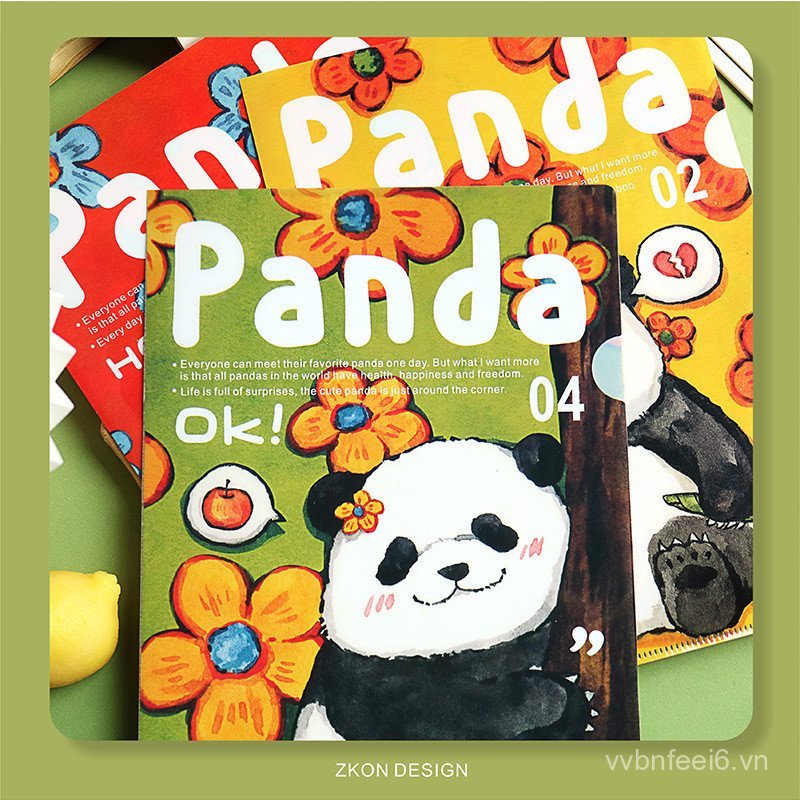 Zhikong Panda Garden Series Thư Mục Sáng Tạo Dễ Thương Gấu Trúc Sinh Viên Sổ Tay Thông Tin Sách Tập 
