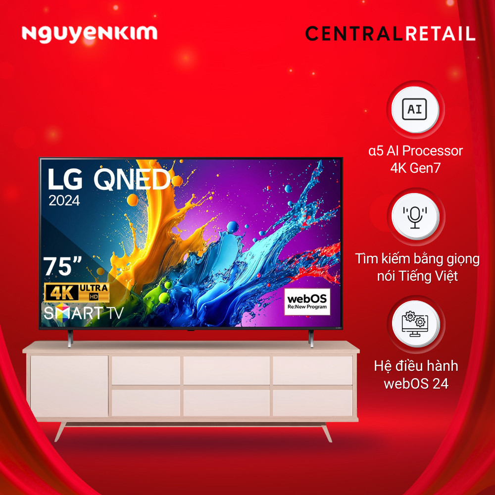 Smart Tivi QNED LG 4K 75 inch 75QNED80TSA