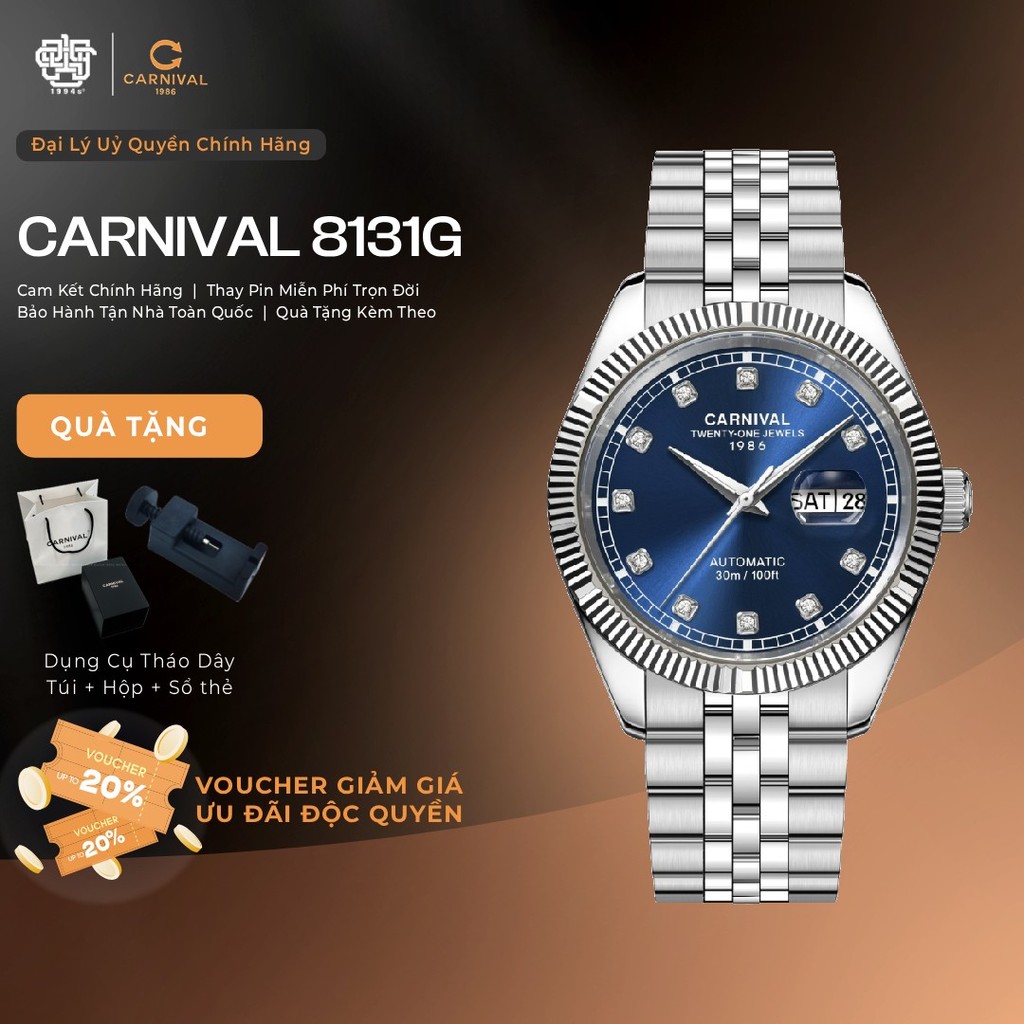 Đồng Hồ Nam Carnival 8131G-VT-X Hàng Chính Hãng 1994s WATCH