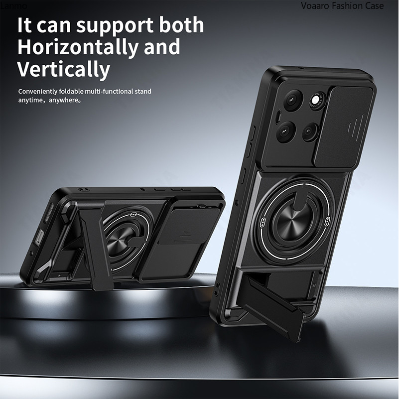 Giáp Trượt Ống Kính Funda Cho Motorola Moto G56 5G Ốp Lưng Xoay Từ Tính Vòng Dành Cho Motorola G56 Ố