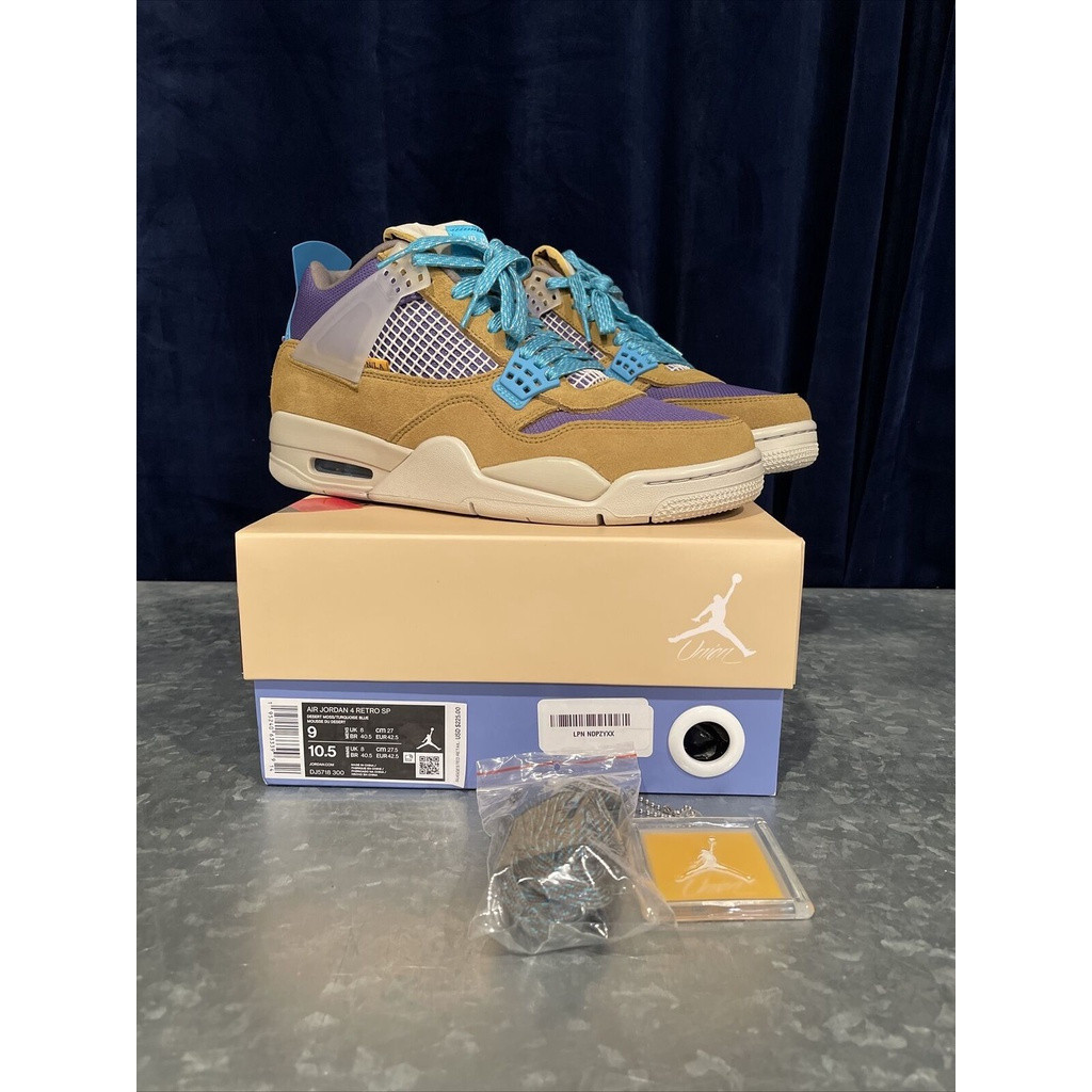 2021 Union x AJ4 Retro SP Kỷ niệm 30 năm Desert Moss Green DJ5718-300 Giày bóng rổ