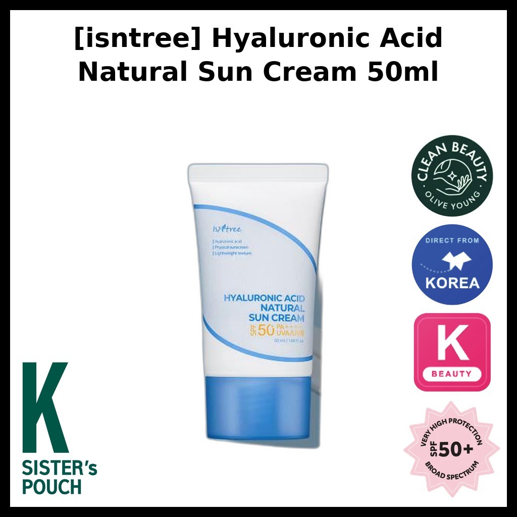 ISNTREE [istree] Kem chống nắng tự nhiên Hyaluronic Acid 50ml / Kem chống nắng Hàn Quốc / Bảo vệ quầ