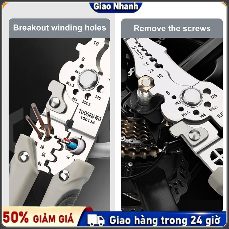 [Hàng Sẵn]Đầu kìm xử lý nhiệt 4CR13, lưỡi bền lâu, cắt đồng nhôm nhựa nhẹ nhàng
