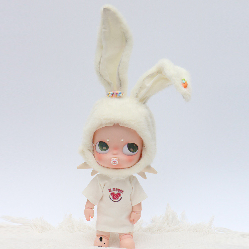 Zsiga Vinyl Doll Mũ tai thỏ Trang phục thay thế búp bê có thể di chuyển dễ thương [Không bao gồm búp