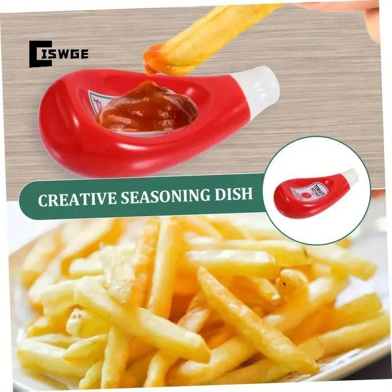 [CISWGE] Ketchup Mustard Mayonnaise Dijon Mustard Creative 4 Pa Bộ bát nhúng Phụ kiện bộ đồ ăn bền b
