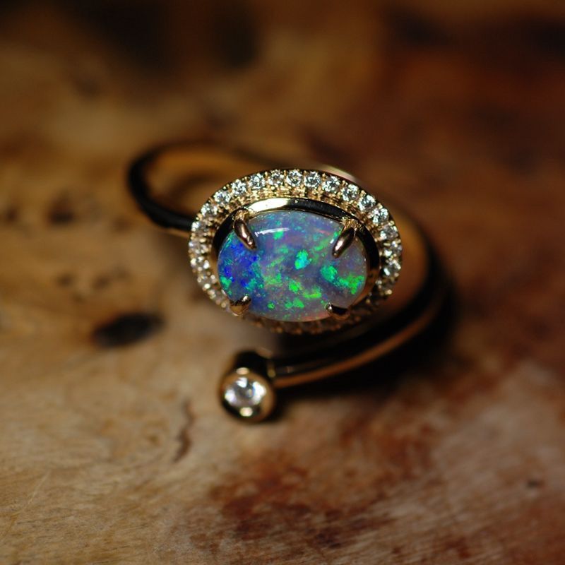 [Trang sức chọn lọc] [Ngôi sao xanh] Nhẫn Opal Nhẫn dát vàng dành cho nữ Opal Opal tự nhiên Hàn Quốc