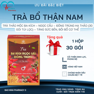Trà Thảo Mộc Ba Kích – Ngọc Cẩu – Đông Trùng Hạ Thảo (30 Gói Túi Lọc) – Tăng Sức Bền, Bồi Bổ Cơ Thể