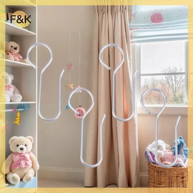 F & K 30 Chiếc Phụ Kiện Rèm Tiện Dụng Rèm Kim Loại Theo Dõi Cài Đặt Móc Hình Chữ S Kim Loại Trần Tắm