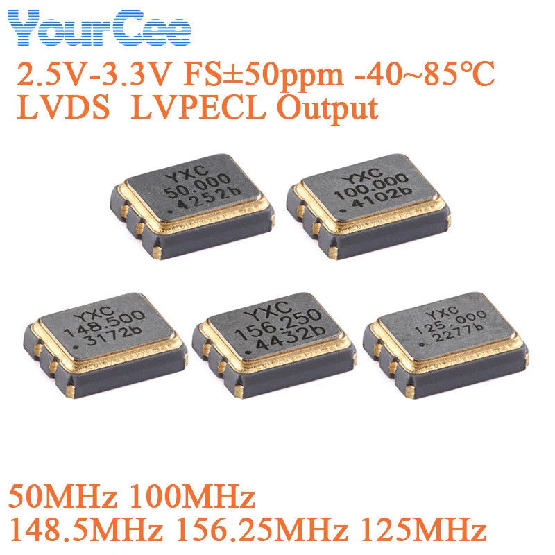 3225 6P SMD Crystal Oscillator Low Jitter Vi sai Dao động Thạch anh Pha lê 50 MHz 100 MHz 125 MHz 14