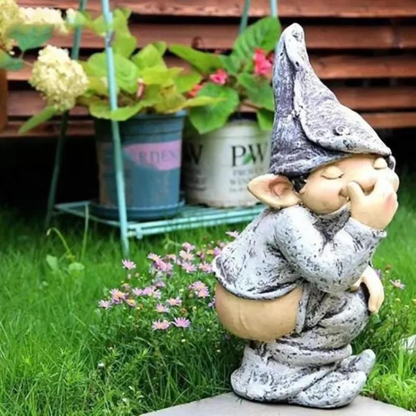 1 Chiếc Đồ Trang Trí Sân Vườn Mới Vườn Gnomes Stinky Gnomes Nhựa Thủ Công Vườn Gnomes