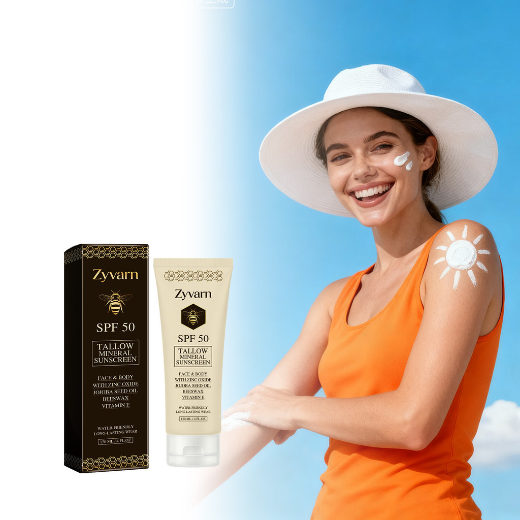 Kem chống nắng khoáng chất SPF 50 - Kem dưỡng da mặt & toàn thân với dầu hạt Jojoba, chống thấm nước