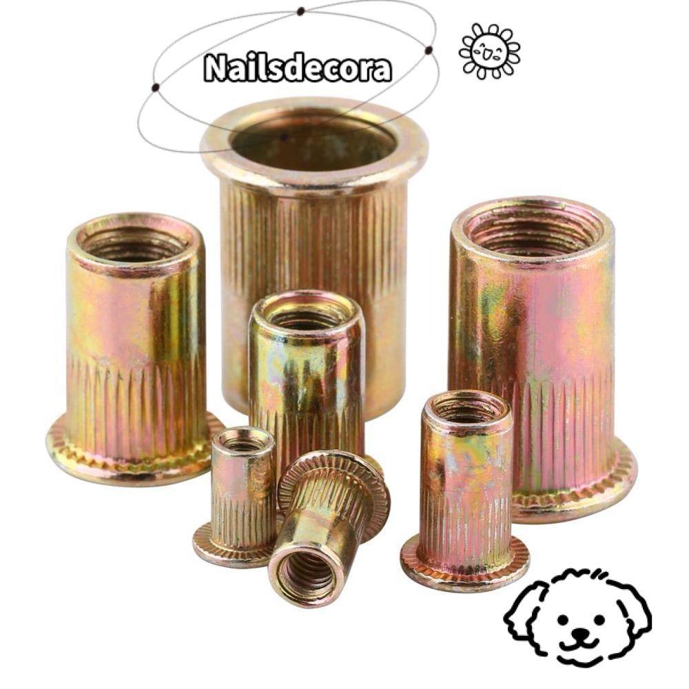 NAILS 10 Chiếc Thép Carbon Rivnut, Chèn Nutsert Cap Bộ Dụng Cụ Đầu Phẳng Rivnut, M3 M4 M5 M6 M8 M10 