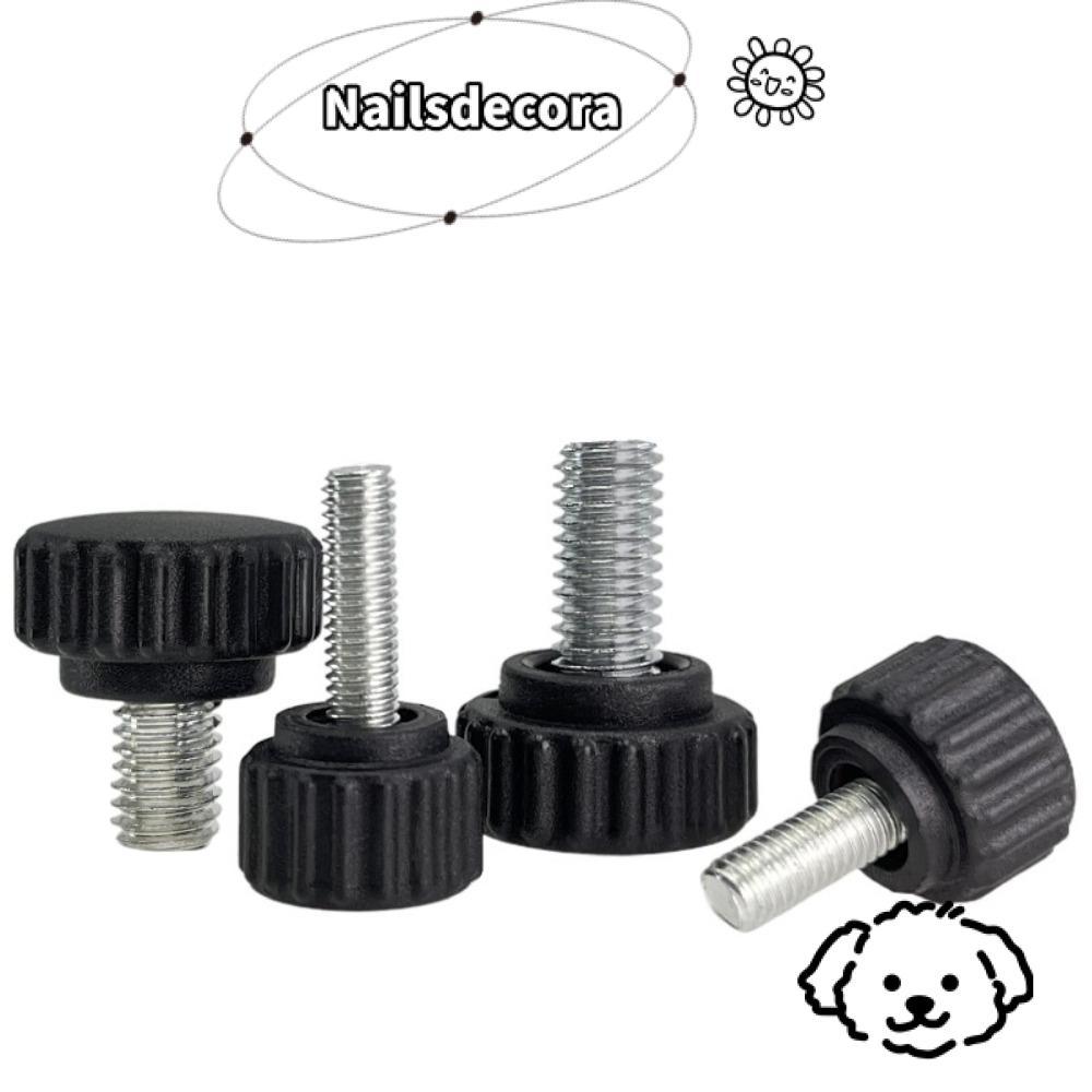 NAILS 8 Cái Kẹp Núm, Đen M5 Vít Ngón Tay Cái Kẹp, Bu Lông Tay Nam Nhựa Sợi Chiều Dài Vít Nội Thất