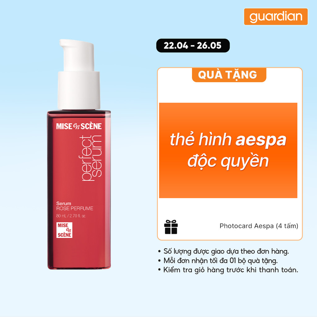 Tinh Chất Dưỡng Tóc Mise En Scene Perfect Serum Rose Perfume Phục Hồi Hư Tổn 80ml | Guardian Store