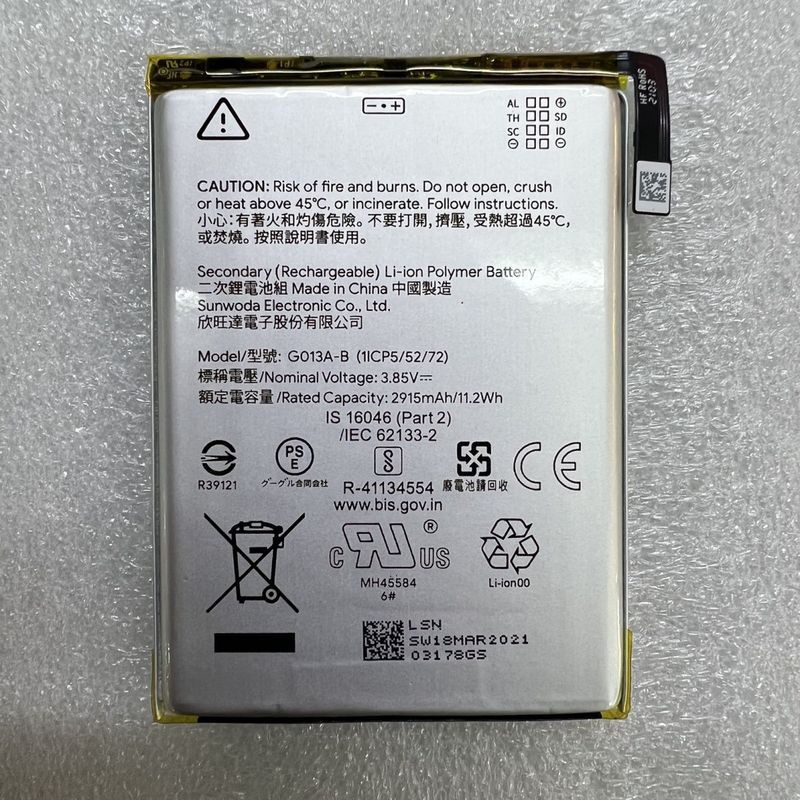 Thích hợp cho pin điện thoại di động Google pixel3 GO13A-B Tích hợp bảng sạc 2915mAh G013A-B