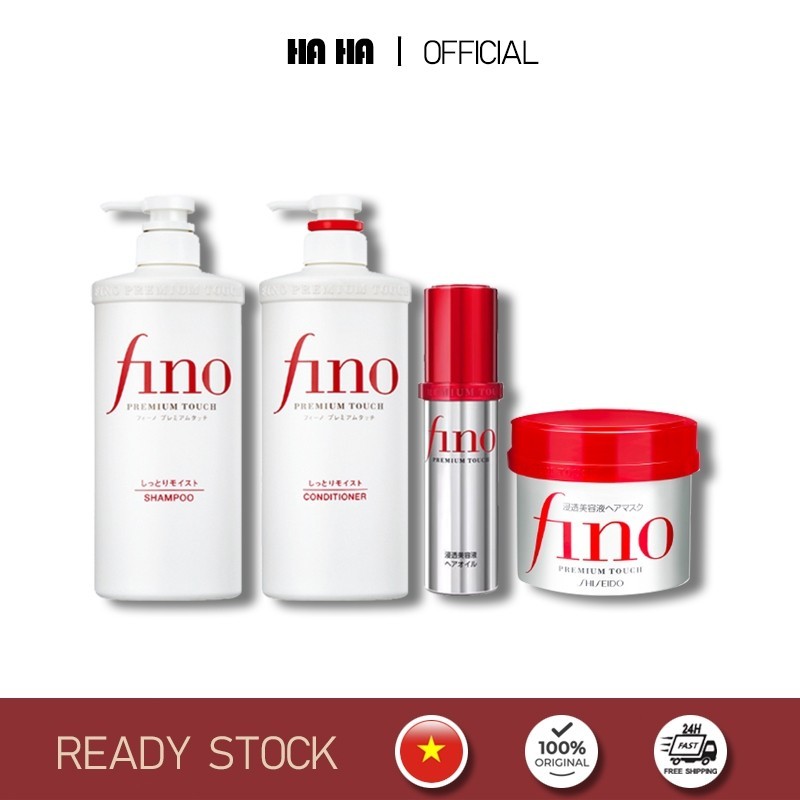 Combo FINO Premium Touch (Shampoo 550ml/Conditioner 550ml /Hair Mask 230g /Serum) phục hồi tóc hư tổ