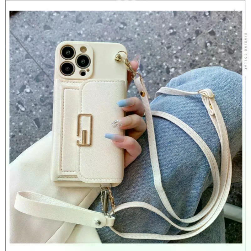 Street Wear Back Word Buckle Card Holder Strap Phone Case iPhone17promax / 16 / 15 / 14 / 13 / 12 / 