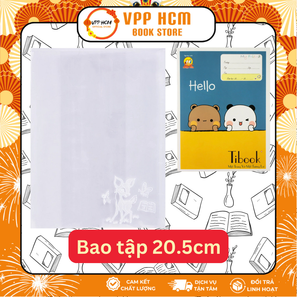 [Combo Ưu Đãi] Bìa bao tập vở học sinh khổ 20.5cm - Kiếng bao bọc tập vở hình con nai dày dặn