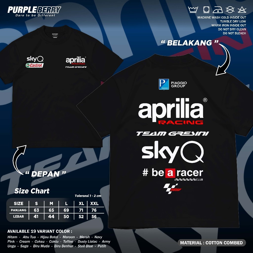 MotoGP Racing Aprilia Racing Team Gresini I Áo thun thường ngày Microfiber Jersey