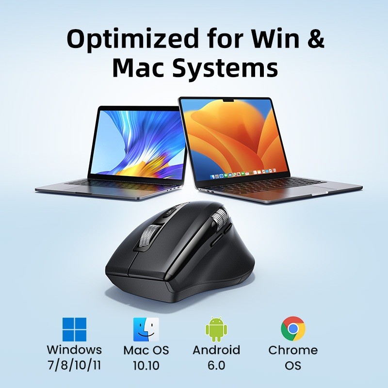 Chuột không dây cuộn siêu nhanh UGREEN Bluetooth 5.4 2.4G Công thái học 5000DPI cho MacBook laptop | BigBuy360 - bigbuy360.vn