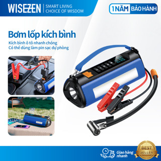 Kích Bình ô Tô 12v Bơm Lốp ô Tô Kích Bình 4in1 Wisezen Tích Hợp Sạc Dự Phòng Và đèn Pin Chiếu Sáng 