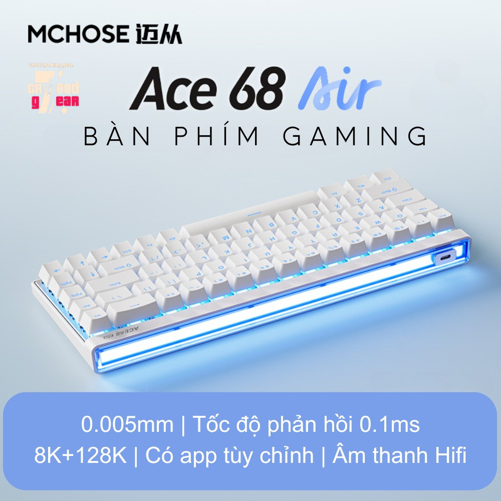 (BH12t đủ) Bàn Phím Cơ Gaming Mchose ACE 68 AIR (ACE68 Air) -Rapid Trigge -Switch Nam Châm 8k Pollin