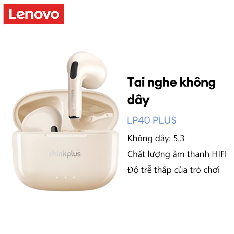 Tai Nghe Bluetooth Lenovo LP40 Plus có chất lượng âm thanh tốt và tích hợp micro Bluetooth 5.3