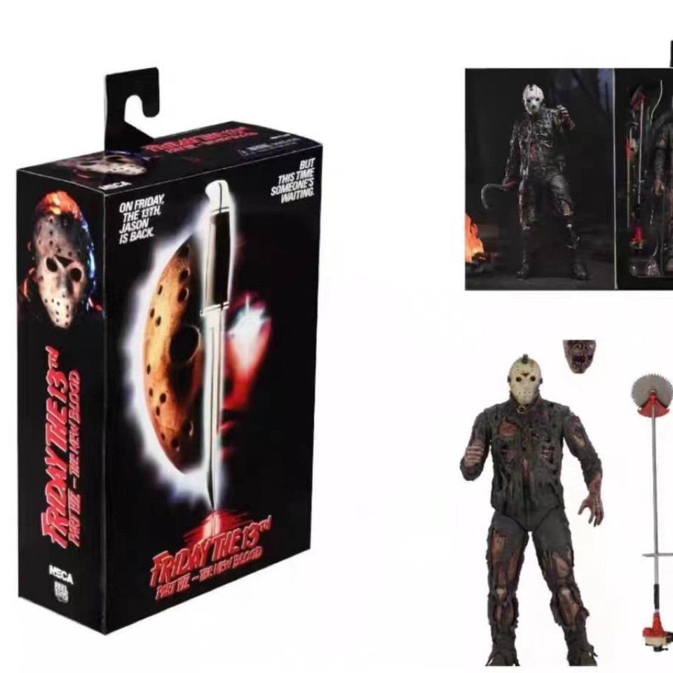 NECA 42003 Jason Black Friday New Blood Edition 23cm Đóng Hộp Di Chuyển Được Tôi Búp Bê Hình Mô Hình