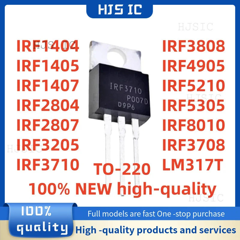 5 Chiếc IRF3205 IRF3710 IRF3808 IRF4905 IRF5210 IRF5305 IRF8010 IRF3708 IRF1404 IRF1405 IRF1407 IRF2