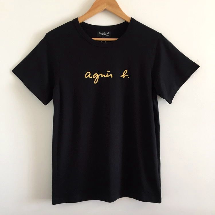 Summer agnes b. áo thun ngắn tay cotton nguyên chất nhỏ b nam nữ cùng phong cách