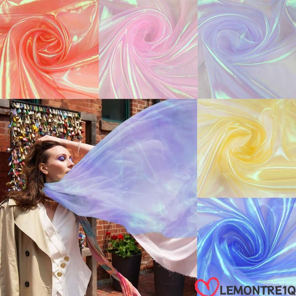 Vải tuyn Laser LEMONTREE, Vải Organza Trong Suốt Mỏng, Trang Trí Vải Tulle Sáng Bóng Organza Váy Thi