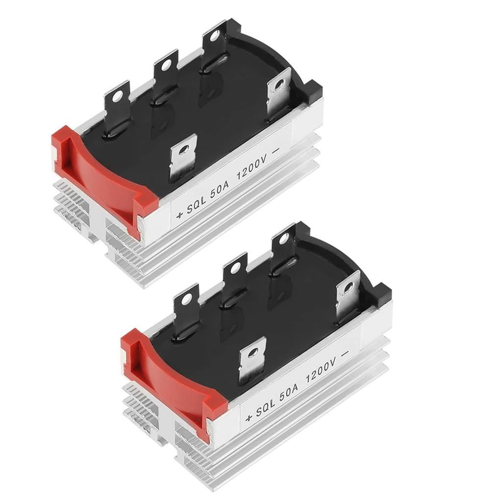 Bộ chỉnh lưu cầu, 2 chiếc Bộ chỉnh lưu cầu Diode 3 pha 50 Amp 1200V Diode chỉnh lưu cầu nhôm