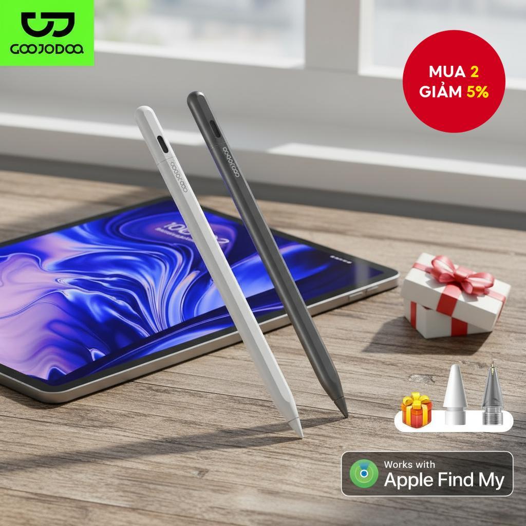Bút cảm ứng Goojodoq GD14 iPad 2025 - Bút cảm ứng với Find My & Phím tùy chỉnh cho Mini 5/6, Air 4-6