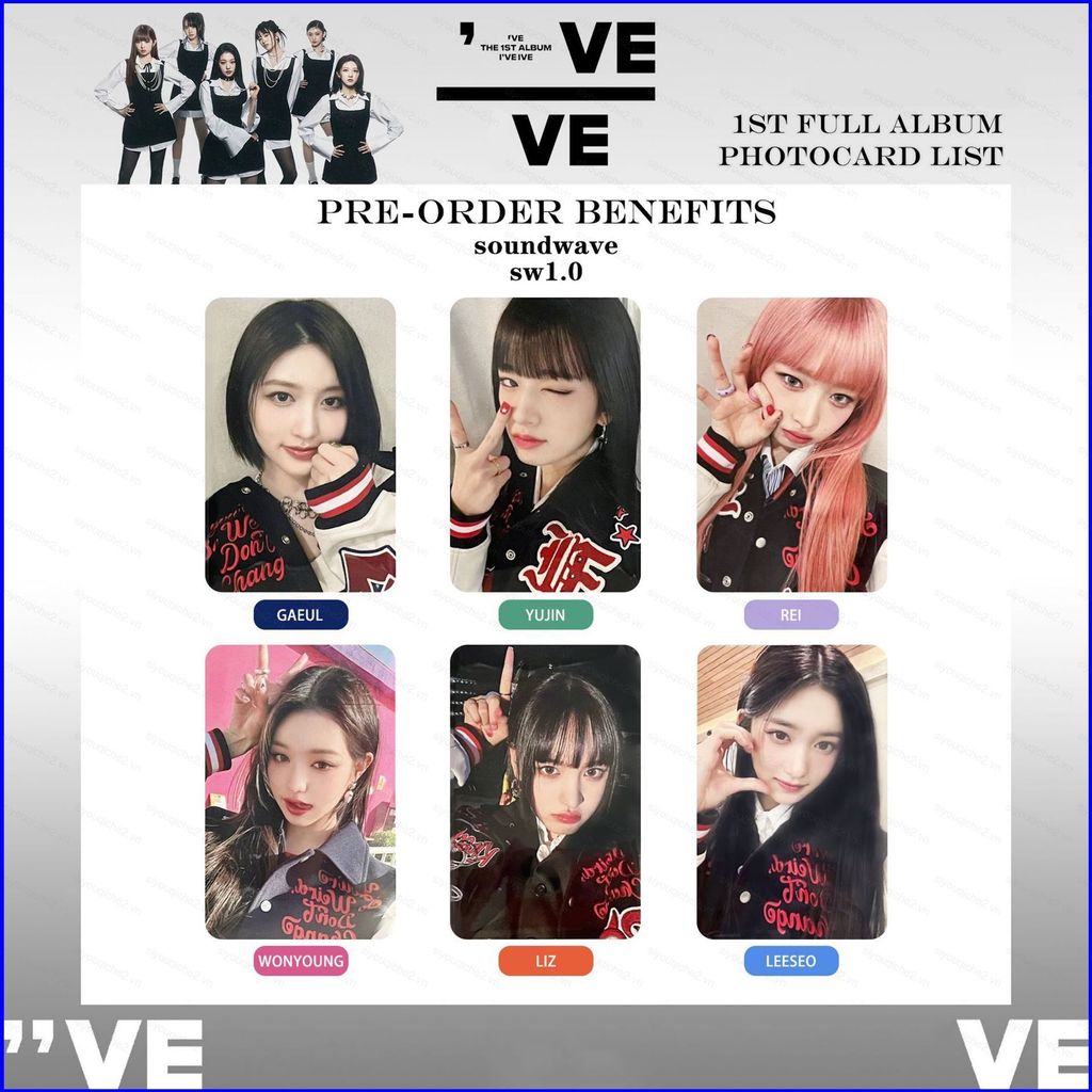 SV 6 Cái / bộ IVE Ive IVE SOUND WAVE LOMO thẻ sưu tập thẻ Yujin Gaeul Wonyoung LUZ Rei Leeseo VS