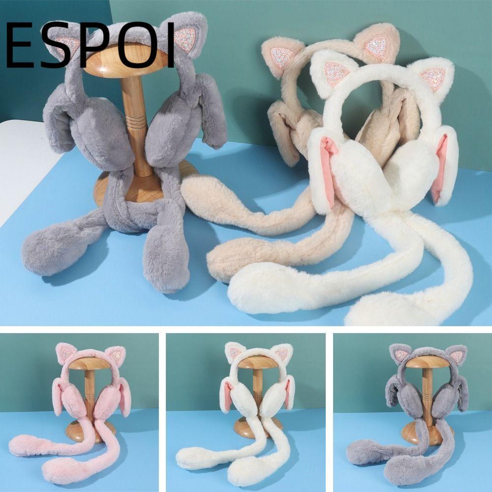 ESPOI Earmuffs Kids Earwarmer Winter Warm Funny Plush Cat