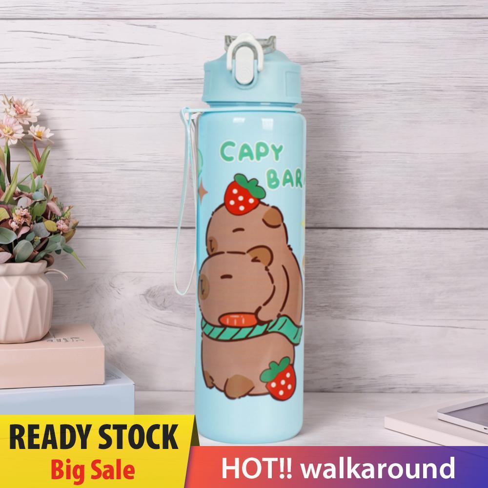 700ml Capybara Bình Nước Thể Thao Có Ống Hút Du Lịch Cốc Nước Kawaii Bình Nước Thể Dục Thể Thao