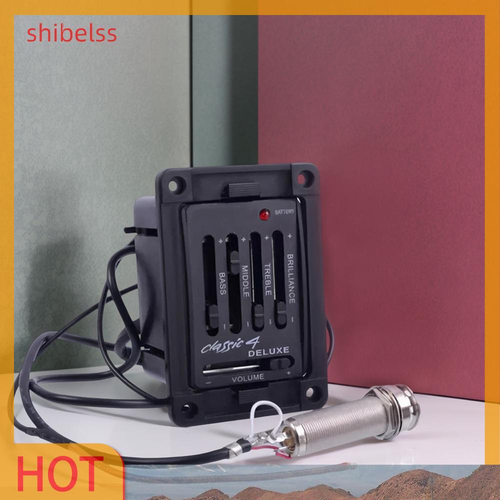 4 Dây Đàn Guitar Acoustic Pickup Với Điều Khiển Âm Lượng Preamp Khuếch Đại Equalizer Tuner Pickup Ch