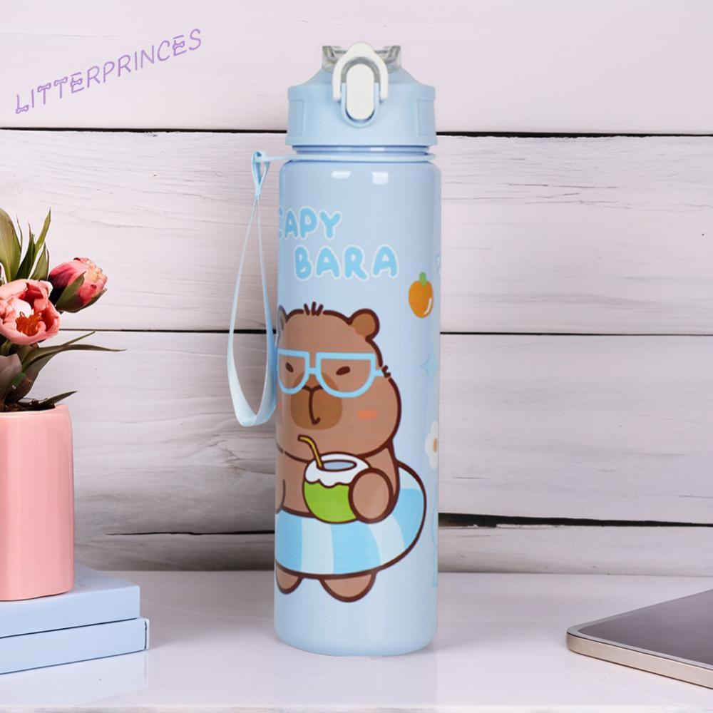 700ml Bình Nước Capybara Cốc Nước Dễ Thương Có Ống Hút Thể Thao Bình Nước Kawaii Cho Hoạt Động Ngoài