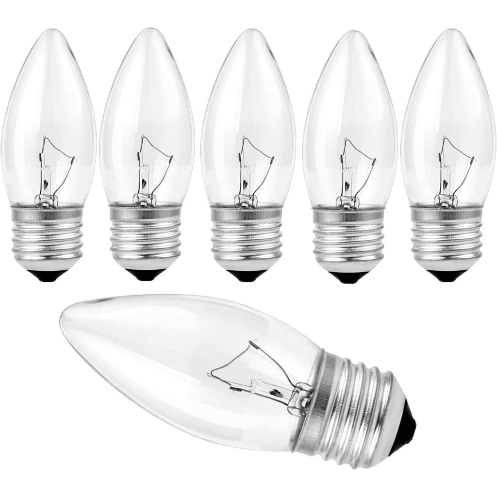 Bóng đèn sợi đốt 40 Watt, Bóng đèn chùm e26, Bóng đèn ge 40 watt, Đế nến E26 trung bình 40W Đèn chùm